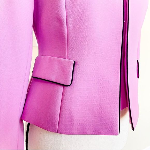 Stresa 2P Peony Pink Blazer Black Edging with Pockets & Matching Sleeveless Top - Picture 6 of 16